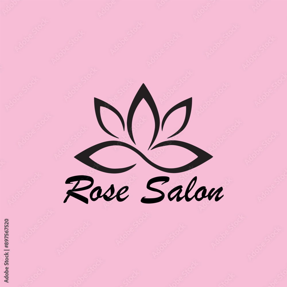 rose yoga and beauty salon logo design vector rose yoga and beauty salon logo design vector