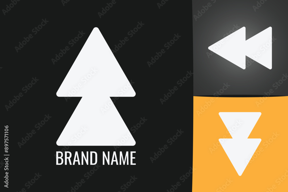 Fast Forward double Right arrow logo icon. Black Rewind double arrow logotype Fast Forward double Right arrow logo icon. Black Rewind double arrow logotype