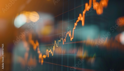 High-definition line graph representing steady growth in stock prices, showcasing strong investment potential.