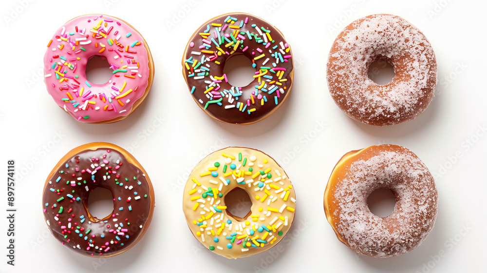 donuts on white donuts on white