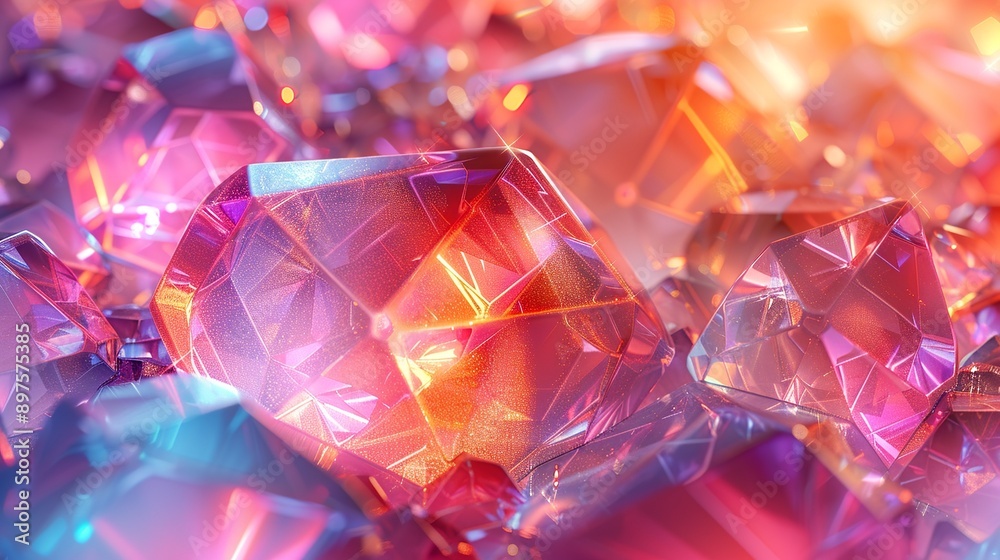 Shimmering abstract background with prismatic, glittering patterns and vibrant, multifaceted hues that create a mesmerizing and bold visual effect. Watercolor style, high resolution Illustration, in Shimmering abstract background with prismatic, glittering patterns and vibrant, multifaceted hues that create a mesmerizing and bold visual effect. Watercolor style, high resolution Illustration, in