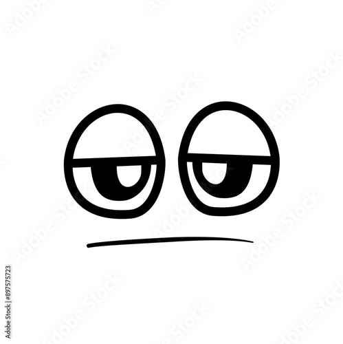 Cartoon faces. Expressive eyes and mouth, smiling, crying and surprised character face expressions. Caricature comic emotions or emoticon doodle.