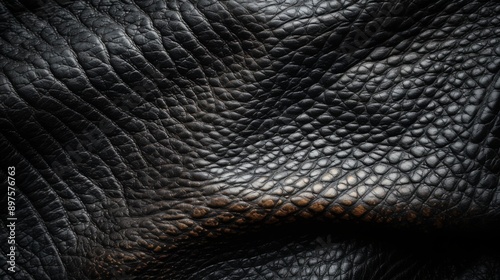 Dark leather texture, showcasing the intricate grain and natural patterns