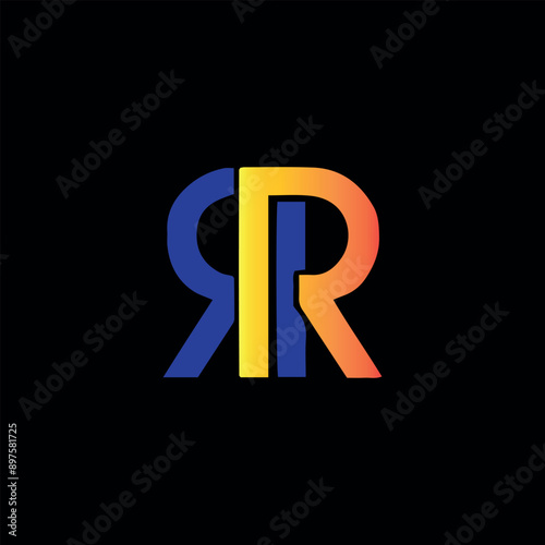 rr text logo design vector © Owais