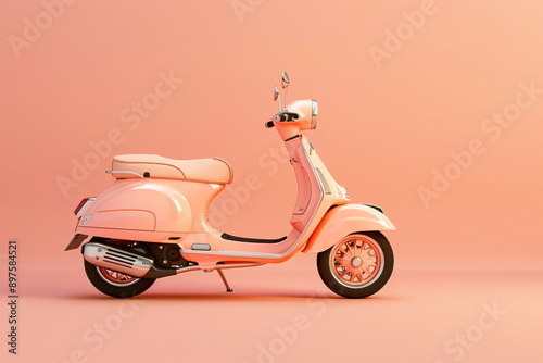 a pink scooter on a pink background