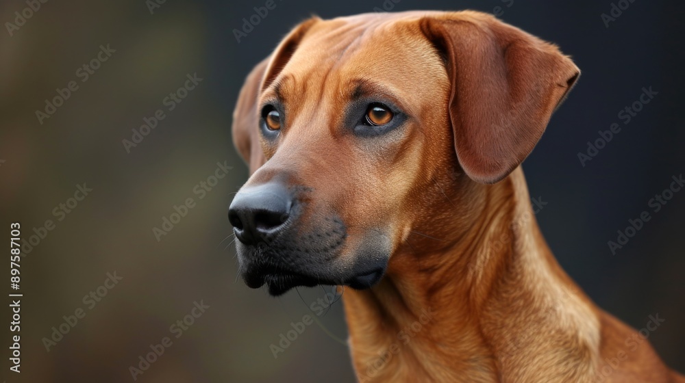 Rhodesian Ridgeback dog, with its distinctive ridge and expressive eyes clearly visible Rhodesian Ridgeback dog, with its distinctive ridge and expressive eyes clearly visible