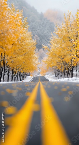 Winding Road Through Snowy Forest