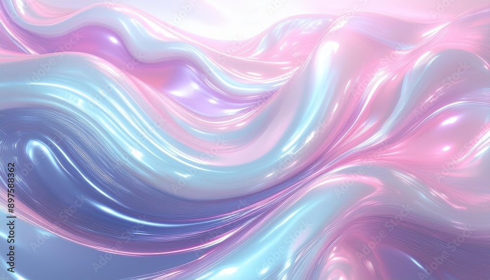 Obraz premium abstract background with waves, pink and blue smooth 