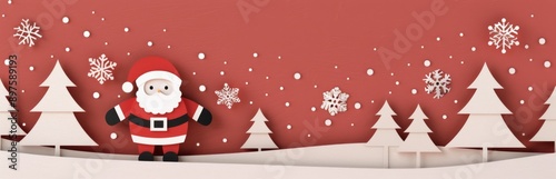 Santa Claus in Snowy Winter Forest