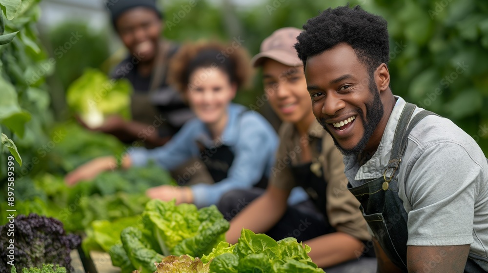 diverse group of farmers working together to produce sustainable food diverse group of farmers working together to produce sustainable food