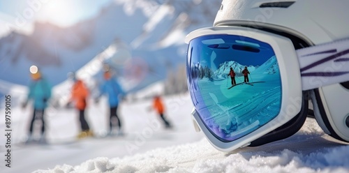 Skier Looking Down Snowy Slope