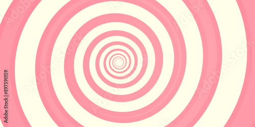 Candy pink spiral. Strawberry curled background. Poster with texture and color of yogurt and marshmallows