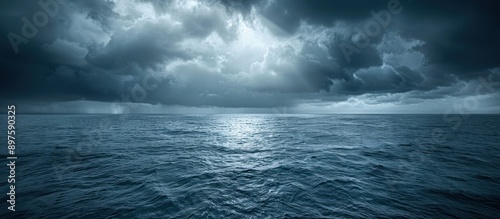 Stormy Clouds Over a Dark and Choppy Sea