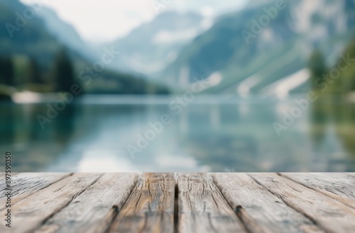 Wooden Dock Over Mountain Lake