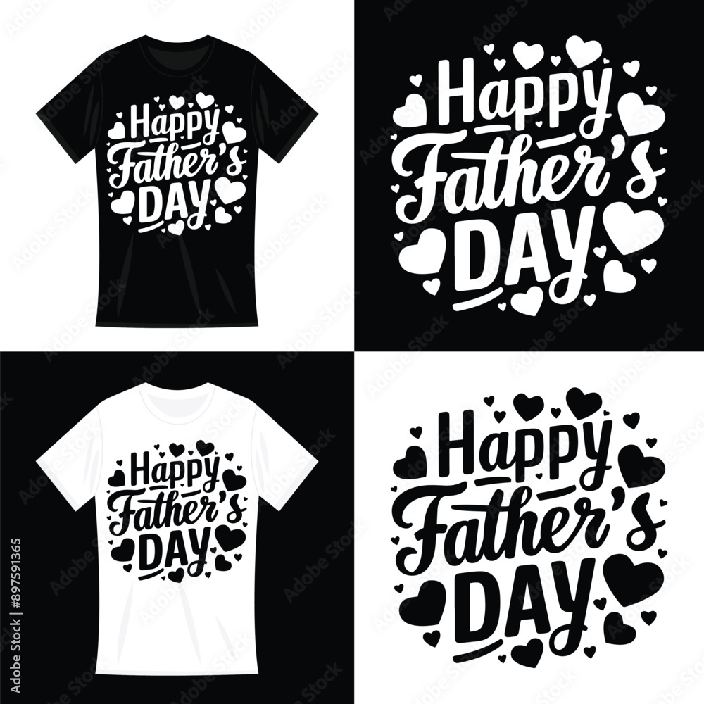 Happy Father's Day T-shirt design template Happy Father's Day T-shirt design template