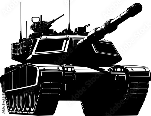 Main battle tank, military tank vector illustration
