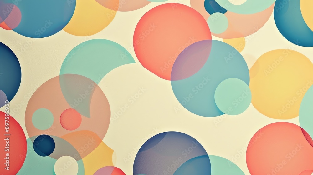 Colorful transparent circles floating on an off white abstract background Colorful transparent circles floating on an off white abstract background