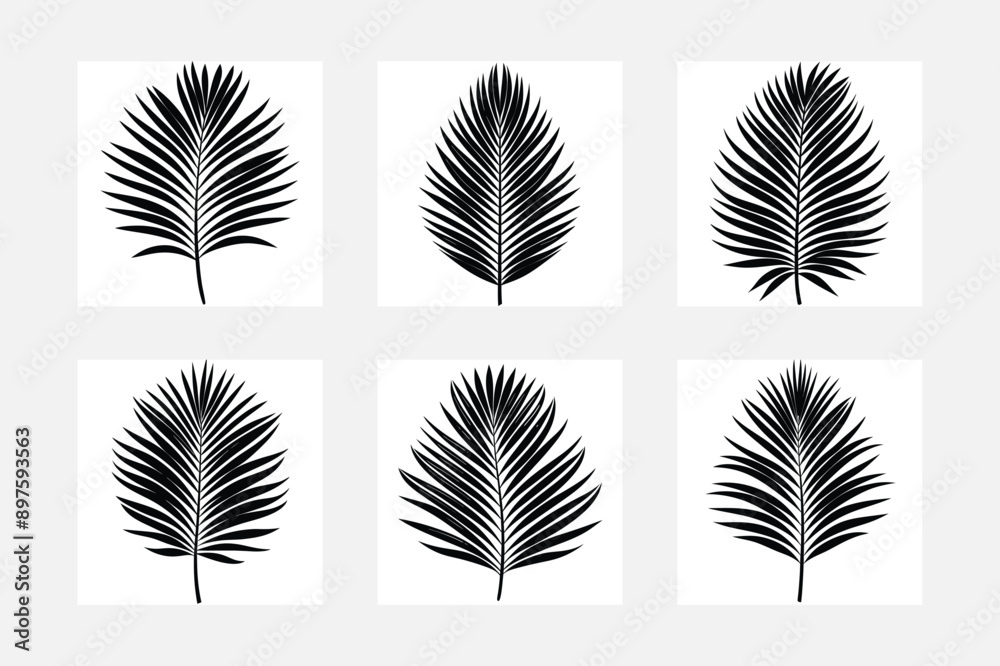 Fototapeta premium Minimal palm leaf illustration 