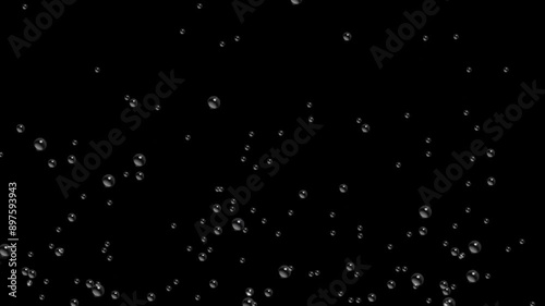Upward Flowing Water Bubbles - Full HD Black Background Animation