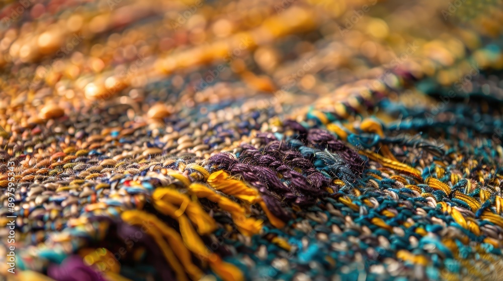Detailed view of a piece of fabric, showcasing the weave and texture. Detailed view of a piece of fabric, showcasing the weave and texture.