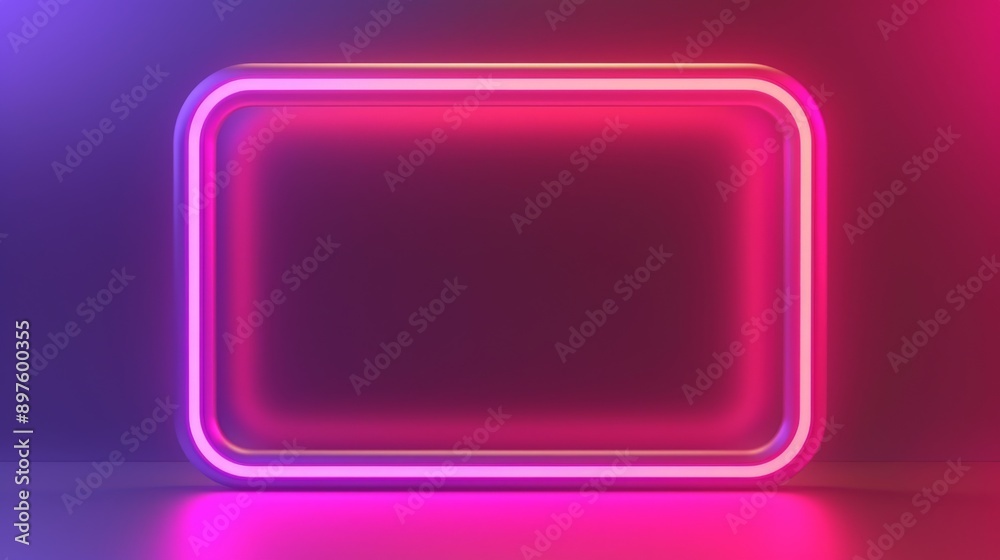 Illuminated neon sign in a rounded shape brightens a wall with a captivating purple glow, casting vibrant pink and blue hues in a dim setting, ideal for nighttime scenes Illuminated neon sign in a rounded shape brightens a wall with a captivating purple glow, casting vibrant pink and blue hues in a dim setting, ideal for nighttime scenes