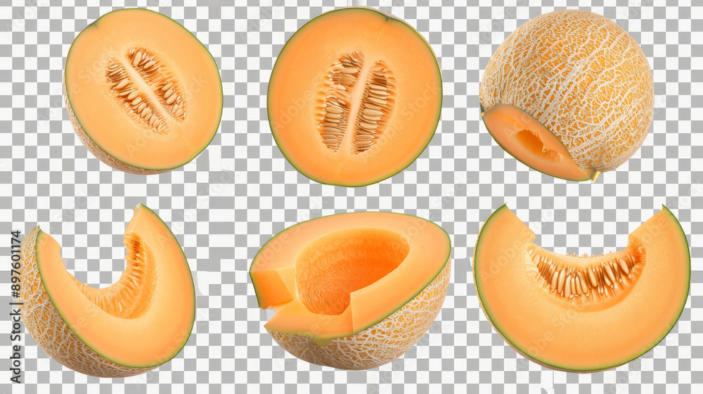 cantaloupe melon on white background, isolated cantaloupe melon on white background, isolated