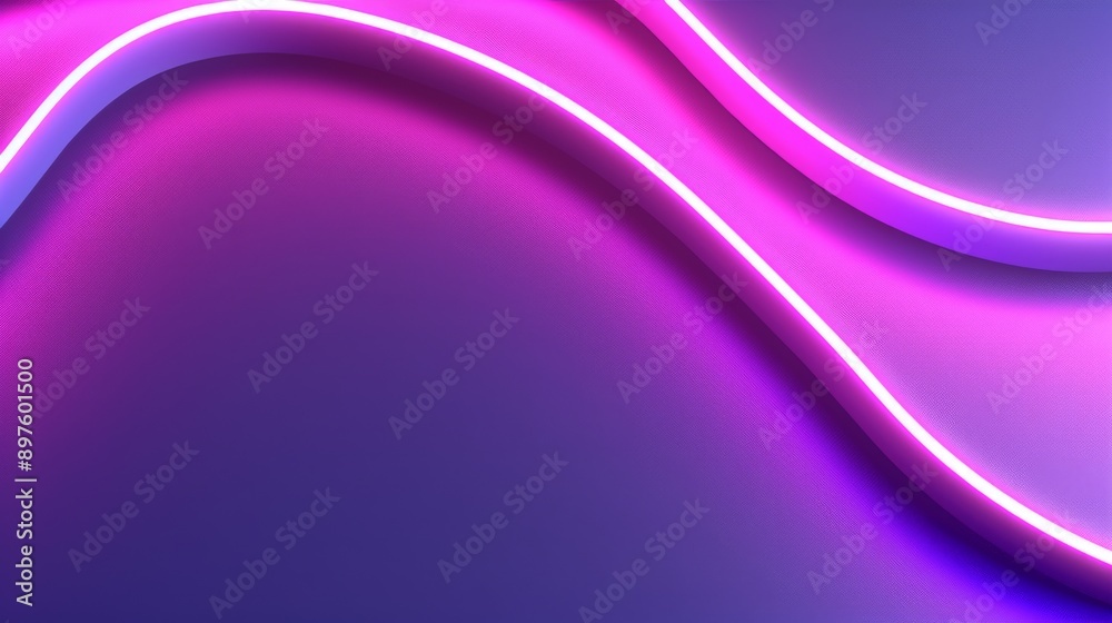 Illuminating neon light is casting abstract, wavy shapes on a vivid backdrop Illuminating neon light is casting abstract, wavy shapes on a vivid backdrop