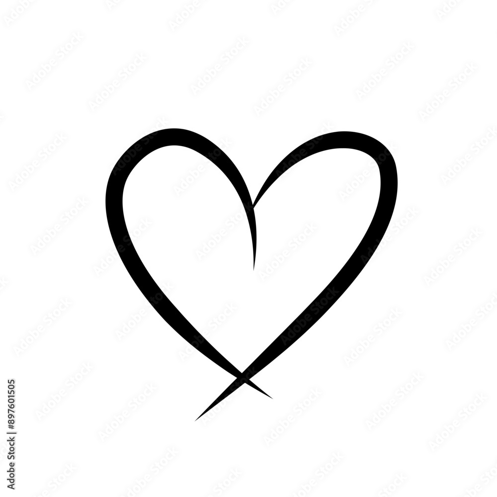 Hand drawn heart symbol vector illustration Hand drawn heart symbol vector illustration