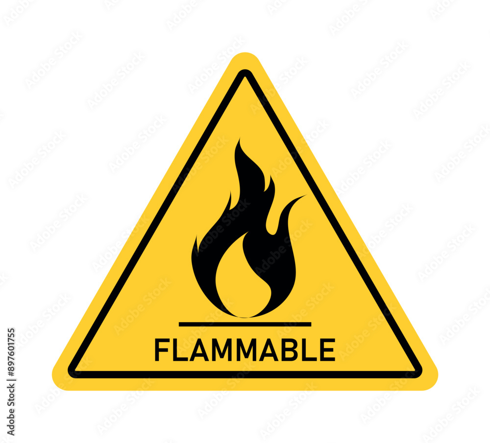 Flammable Danger Symbol: Vector Illustration Isolated on White Background Flammable Danger Symbol: Vector Illustration Isolated on White Background