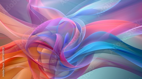 Wallpaper Mural Abstract background forming colorful wavy shapes, perfect for any project that needs an artistic touch Torontodigital.ca