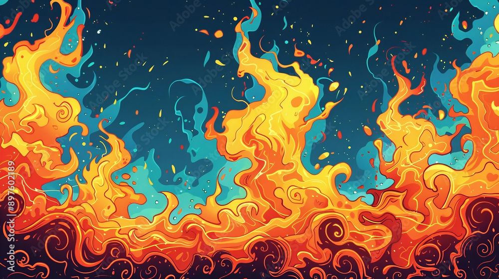 Abstract Fiery Flames with Vibrant Colors Abstract Fiery Flames with Vibrant Colors