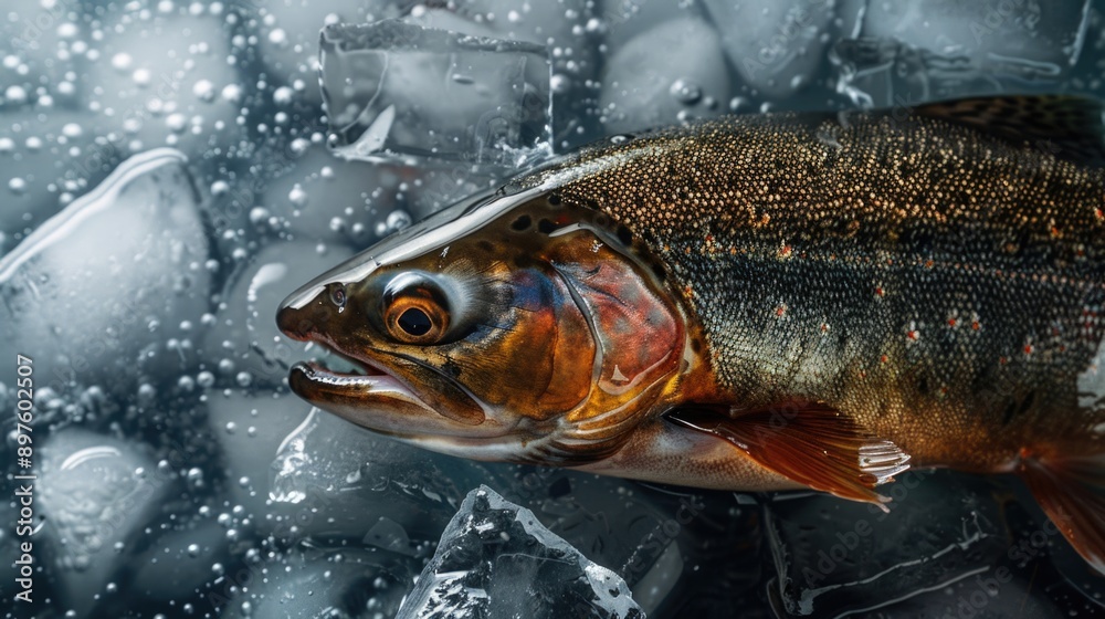 Close up shot of a Brook Trout's body