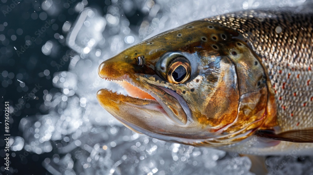 Close up shot of a Brook Trout's body Close up shot of a Brook Trout's body