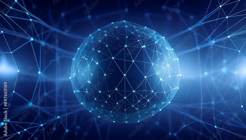 Abstract futuristic - technology with polygonal shapes on dark blue background. Design digital technology concept. 3d illustration. Abstract futuristic - technology with polygonal shapes on dark blue background. Design digital technology concept. 3d illustration.