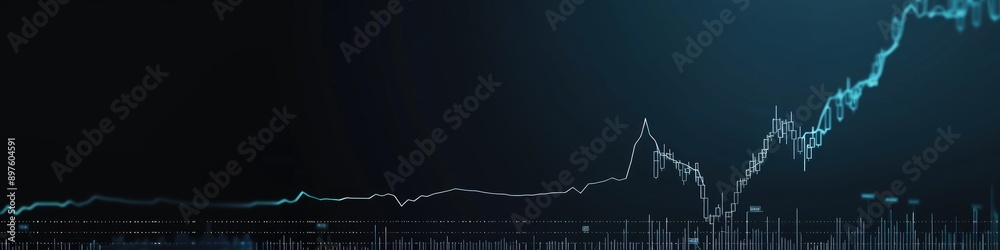 Obraz premium Minimalist stock chart with a smooth upward slope, highlighting a consistent rise in prices.