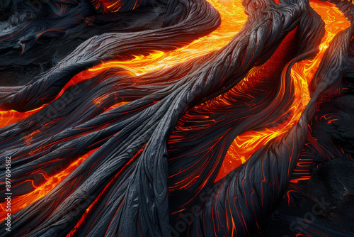 Wallpaper Mural The dynamic process of mantle convection currents, illustrating the movement of molten rock that drives plate tectonics and volcanic activity - Generative AI Torontodigital.ca