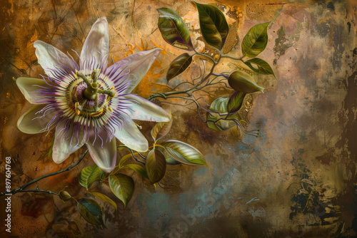 Wallpaper Mural The focus should be on Krishna Kamal's creativity and aesthetic appeal of the flower, showing how its form and symbolism are captured and reimagined in various art forms - Generative AI Torontodigital.ca