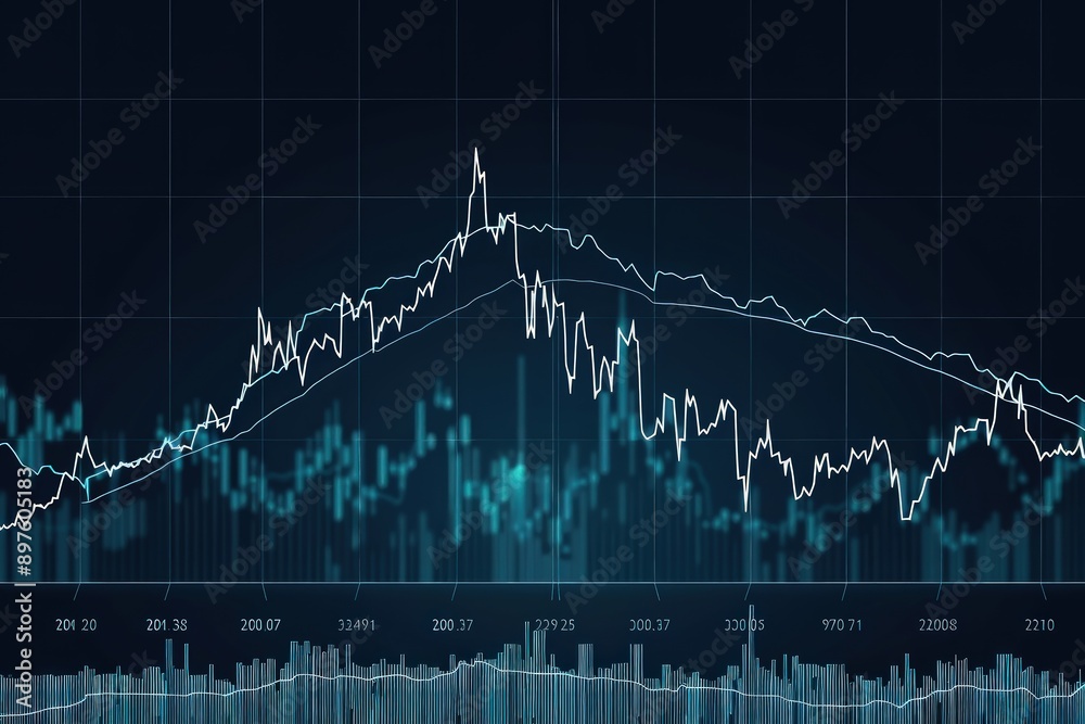 Obraz premium Minimalist stock chart with a smooth upward trend, reflecting continuous stock price increase.