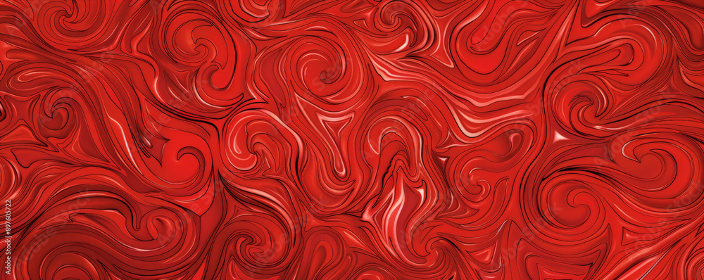 A vibrant red background featuring a pattern of swirling shapes, adding movement and interest to the design. A vibrant red background featuring a pattern of swirling shapes, adding movement and interest to the design.