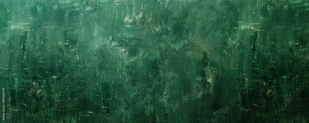 Obraz premium A deep green background with a slight gradient and a distressed texture, adding a vintage and rustic feel.
