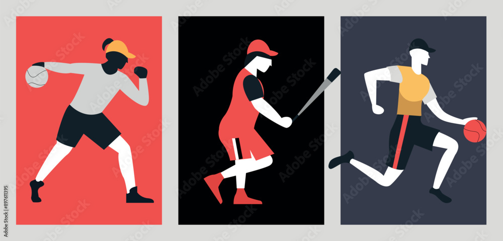 Fototapeta premium Multi Sport Poster Featuring Diverse Athletic Activities and Events