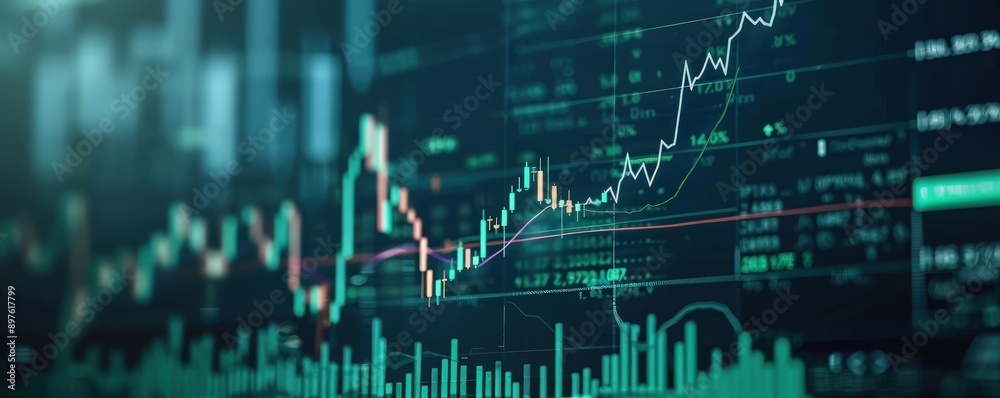 Minimalistic stock chart showcasing a gradual upward trend, highlighting consistent price increase. Minimalistic stock chart showcasing a gradual upward trend, highlighting consistent price increase.
