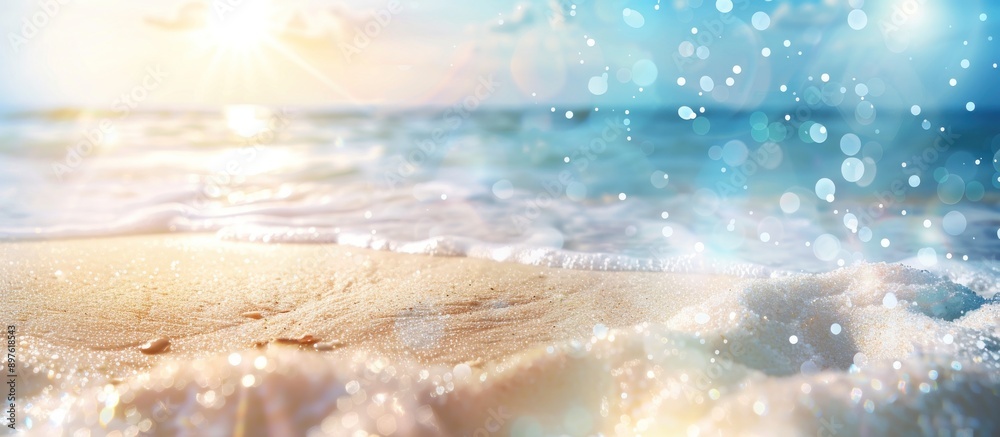 Sparkling Ocean Waves Crashing on Sandy Beach Sparkling Ocean Waves Crashing on Sandy Beach