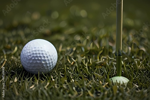 Golf ball on green grass
