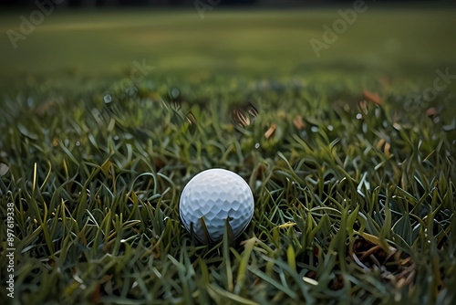 Golf ball on green grass
