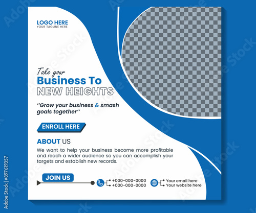 Social media business promotion design for business.