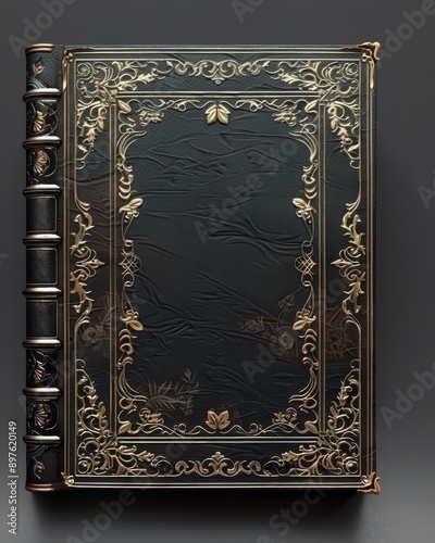 3D model of a classic romance book cover with intricate detailing and space for text