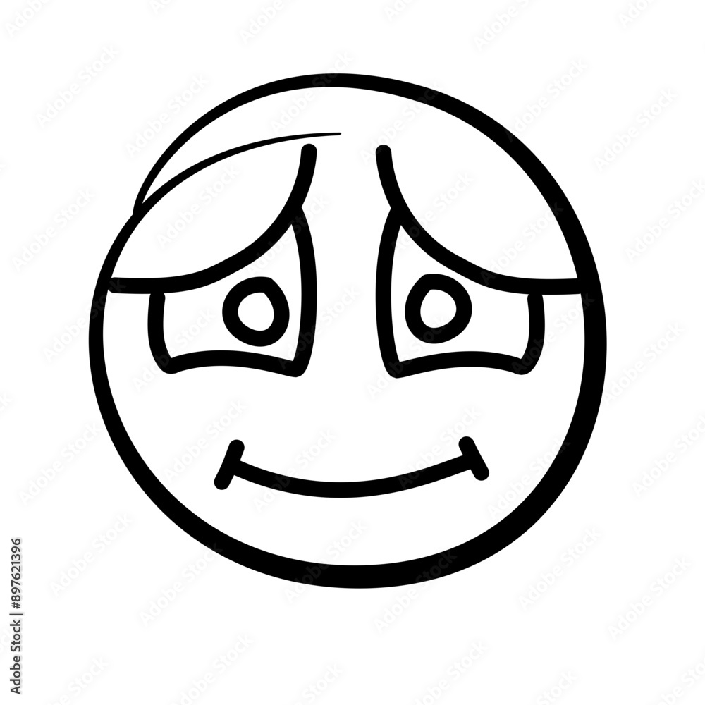 Hand drawn sketch style. Emoji with different emotion mood, happy, sad, smile face. Comic line art vector illustration. Hand drawn sketch style. Emoji with different emotion mood, happy, sad, smile face. Comic line art vector illustration.