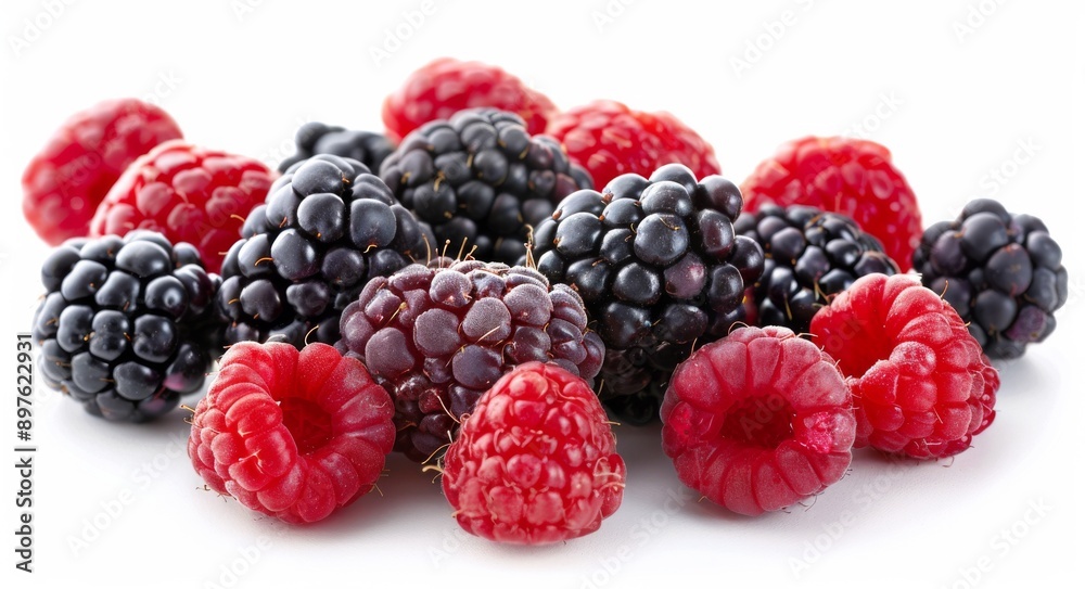 Mixed Berries on White Background Mixed Berries on White Background
