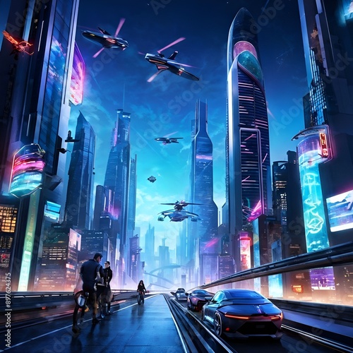 city street at night